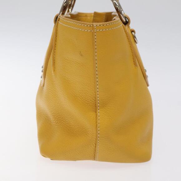 PRADA Hand Bag Leather Yellow Silver - Picture 4 of 13